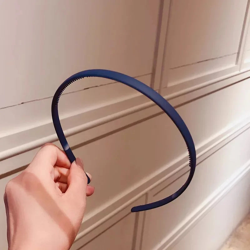 New Thin Edge Frosted Hair Hoop Non-slip with Teeth Candy Color Girls Wash A Face Makeup Hair Band Korean Hair Accessories