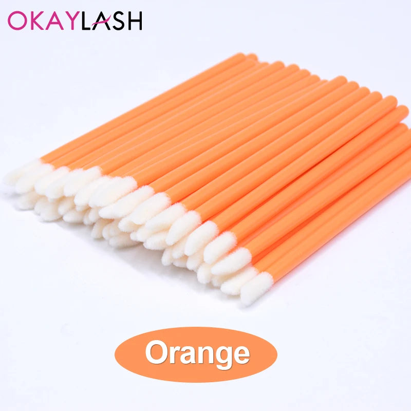 Okaylash Disposable Glitter Eyelash Extension Cleaning Brushes Crystal Micro Lip Gloss Applicator Shining Cleaner Makeup Tools