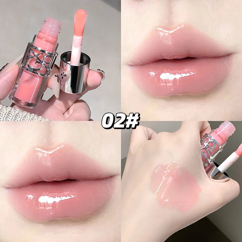 Gege Bear Sparkling Mirror Water Lip Gloss,hydrating and moisturizing Lip Gloss makeup, long-lasting color display lipstick gift