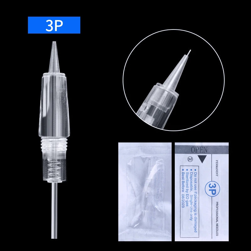 5/10PCS Permanent Makeup Disposable Screw Tattoo Needle 1D 3P 5F Microblading Needles Eyebrow Shading For PMU Tattoo Machine