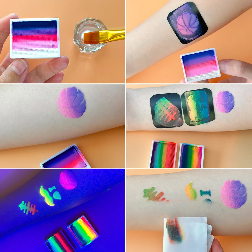 12 Grids colors Face painting Body paint Makeup rainbow Water-based Colorful Painting Set Christmas Palette for Adults and Kids