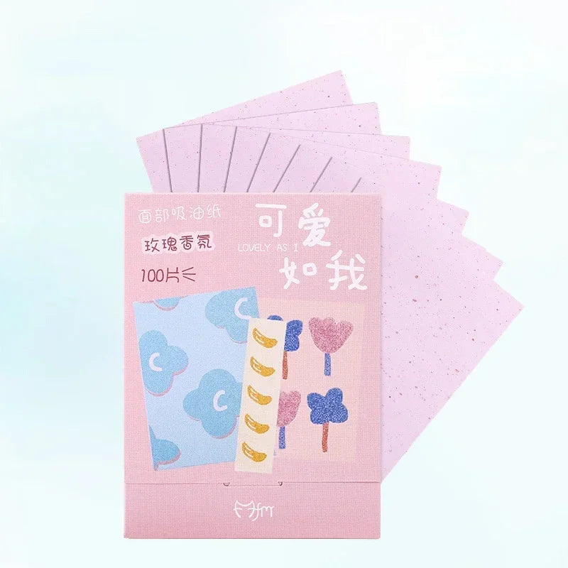100pcs/set Facial Oil Blotting Paper Matte Face Wipes Oil Control Oil-absorbing Face Cleaning Beauty Makeup Tools Accessories