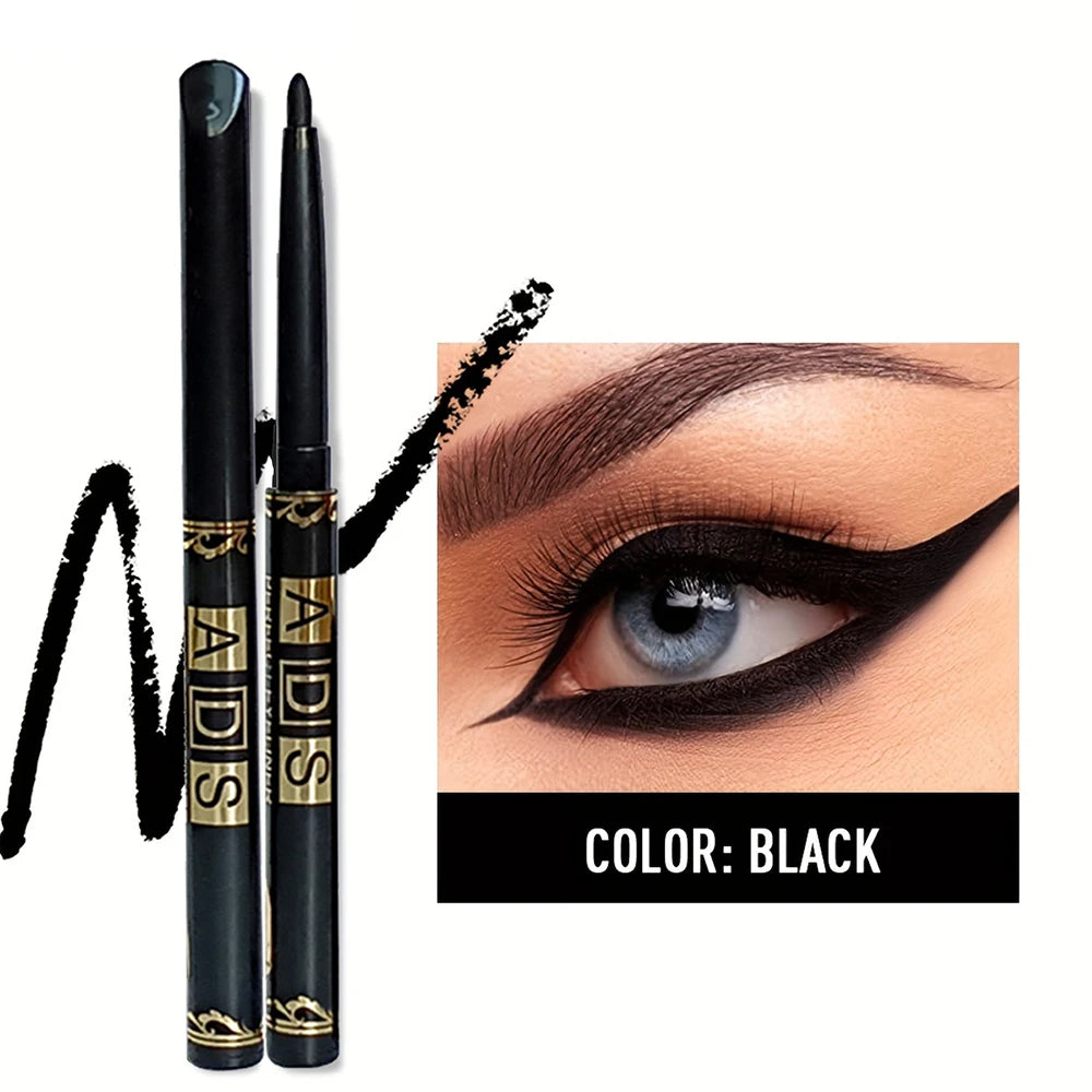 1Pc Black Coffee Waterproof Eyeliner Pencil Long Lasting Easy To Wear Eye Liner Gel Matte Quick Drying Eyeliner Pen Eye Makeup
