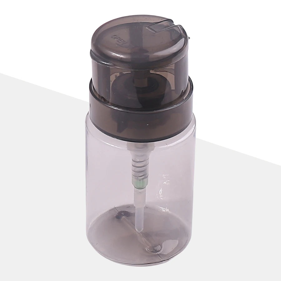 100ml Lockable Press Bottle Pump Dispenser Refillable Nail Polish Makeup Remover Manicure Cleaner Container