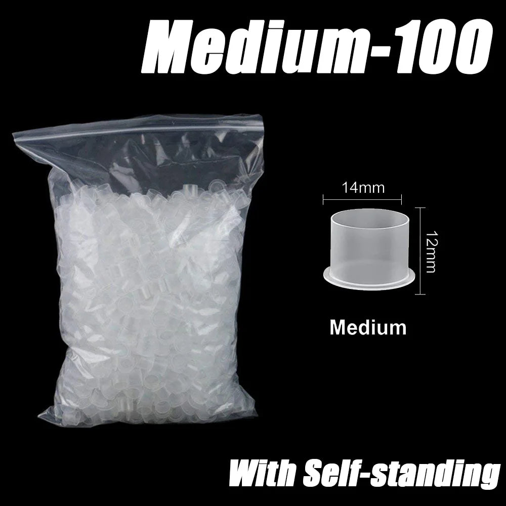 300/100pcs Tattoo Ink Cups Caps Disposable Microblading Tattoo Permanent Makeup Pigment Holder Container Caps Tattoo Accessories