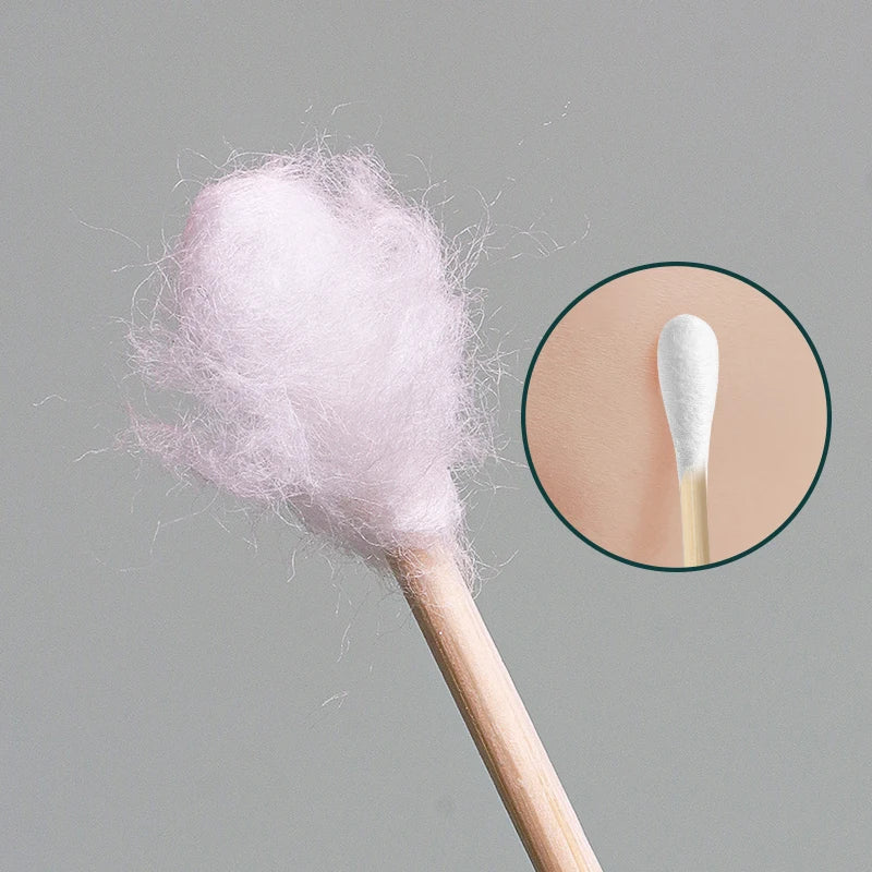 500/1000pcs Double-Headed Wood Cotton Swabs for Nose & Ear Cleaning Women's Makeup Tools Lipstick Remover Cotton Tip Sticks