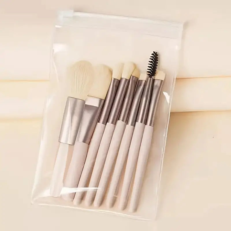 Portable 8Pcs Makeup Brush Set Soft Makeup Concealer Brush Blush Loose Powder Brush Eye Shadow Foundation Brush Beauty Tools