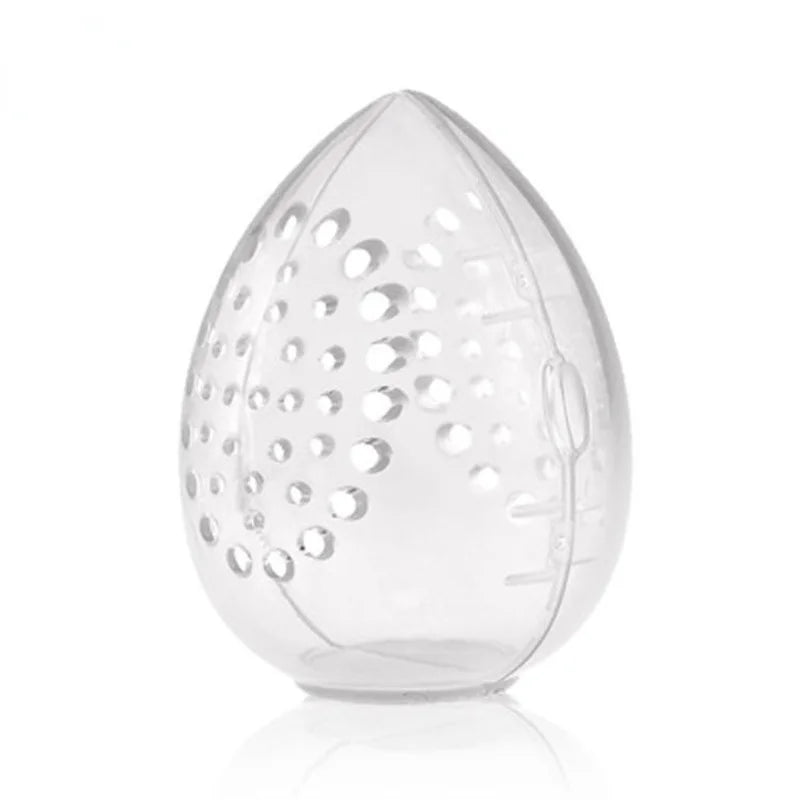 Empty Makeup Sponge Storage Box Plastic Egg Shaped Cosmetic Puff Organizer Rack Portable Makeup Blender Holder Stand Drying Box