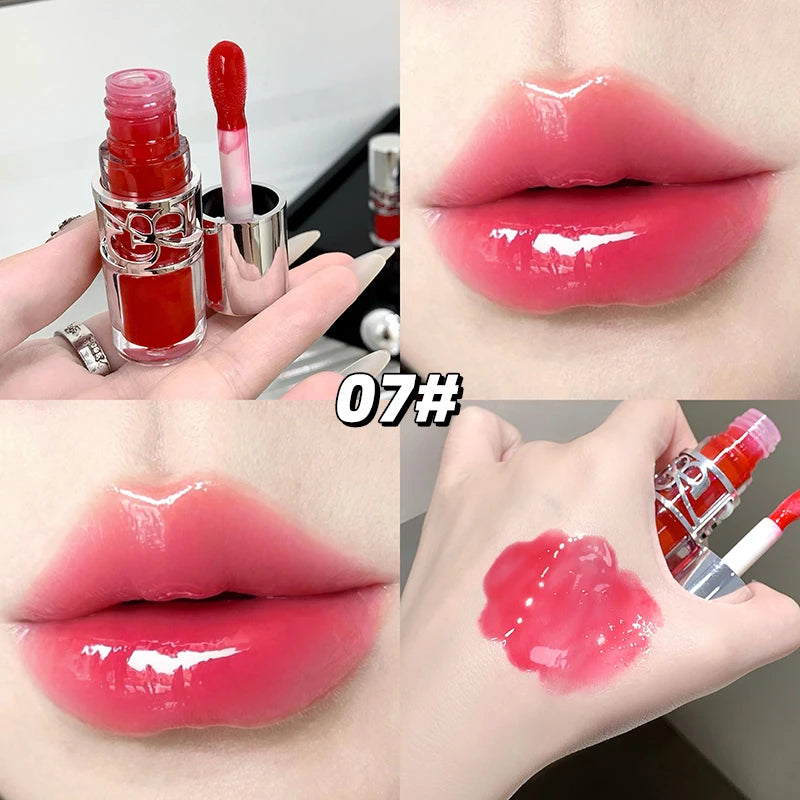 Gege Bear Sparkling Mirror Water Lip Gloss,hydrating and moisturizing Lip Gloss makeup, long-lasting color display lipstick gift