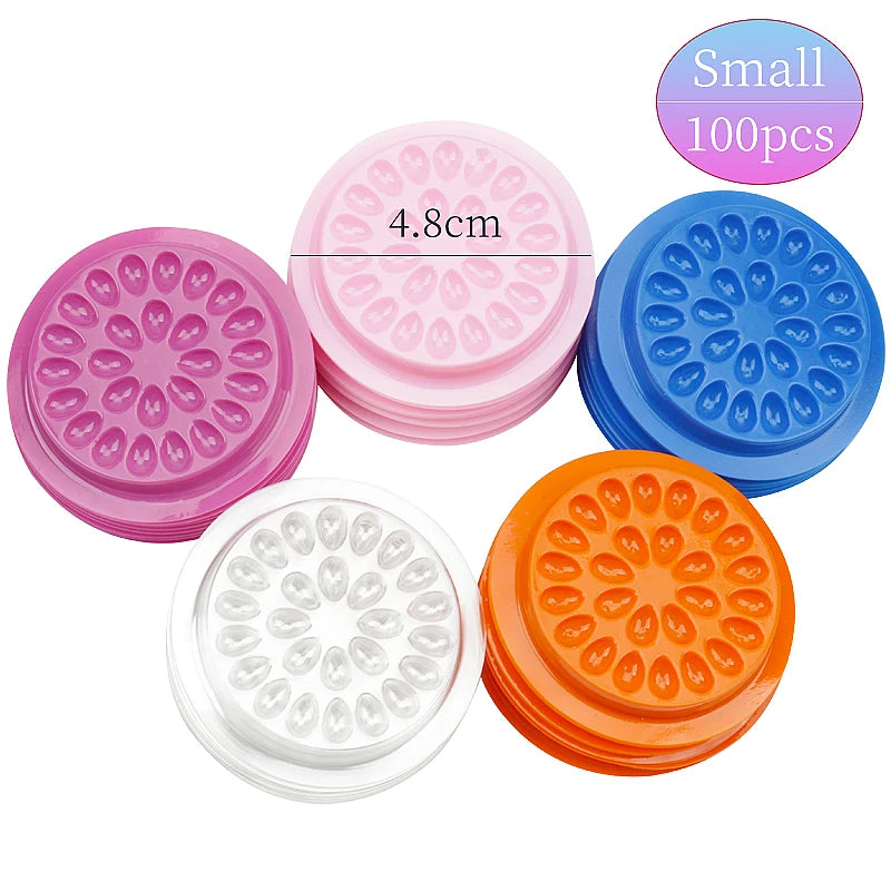 20/100pcs Eyelash Glue Stand Holder Eyelash Extension Supplies Adhesive Pallet Plastic Gasket Eye Lashes Glue Pads Makeup Tool