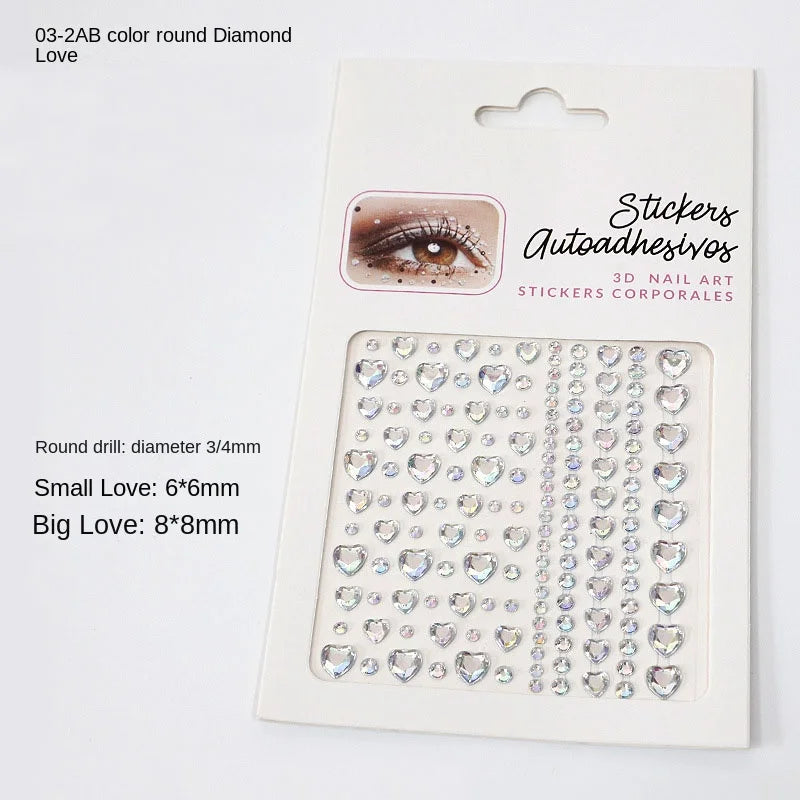 Karsyngirl 1 Sheet Eye Body Face Gems Jewels Rhinestone Stickers Self Adhesive Crystal Rainbow Makeup Diamonds Face Stick Gems