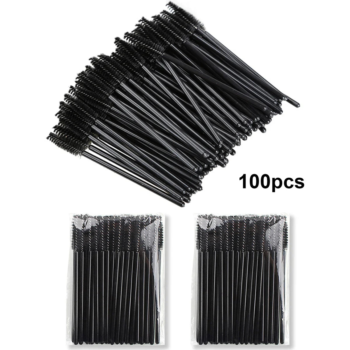 100pcs Disposable Eyelash Brushes Spoolies Micro Lash Mascara Wands Combs Wholesale for Eyelash Extension Makeup Cosmetic Tools
