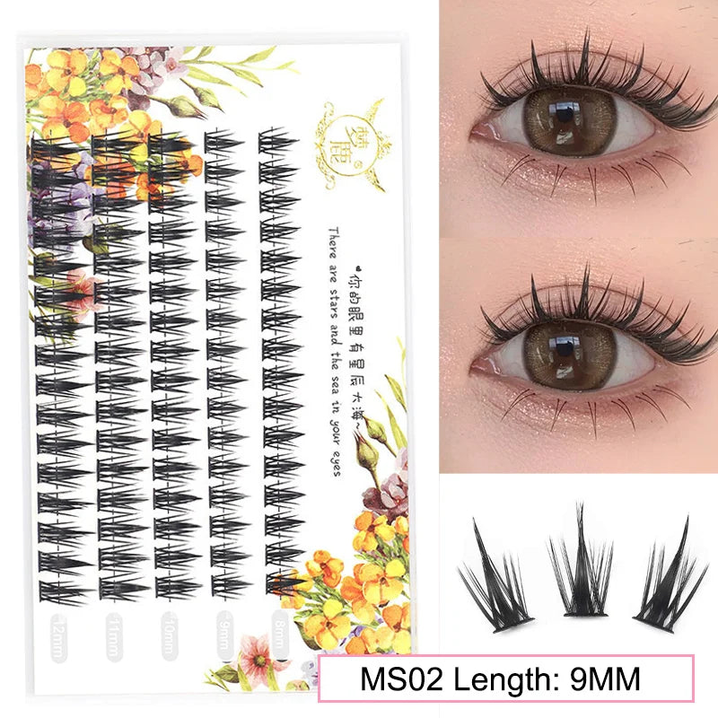 10 Pairs Fairy False Eyelashes Little Devil Individual Lashes Extension Naturally Heat Bonded Cluster Lashes Makeup Tools