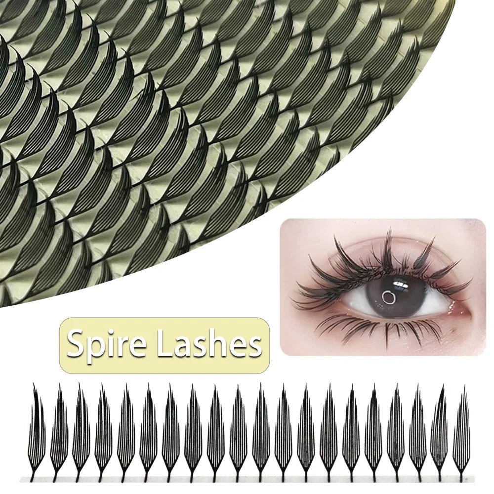 MIOFIA Tower Top Feather shape Eyelash Extension Comic Natural Lightweight False Eyelashes Premade Fans Lashes for Makeup Tool