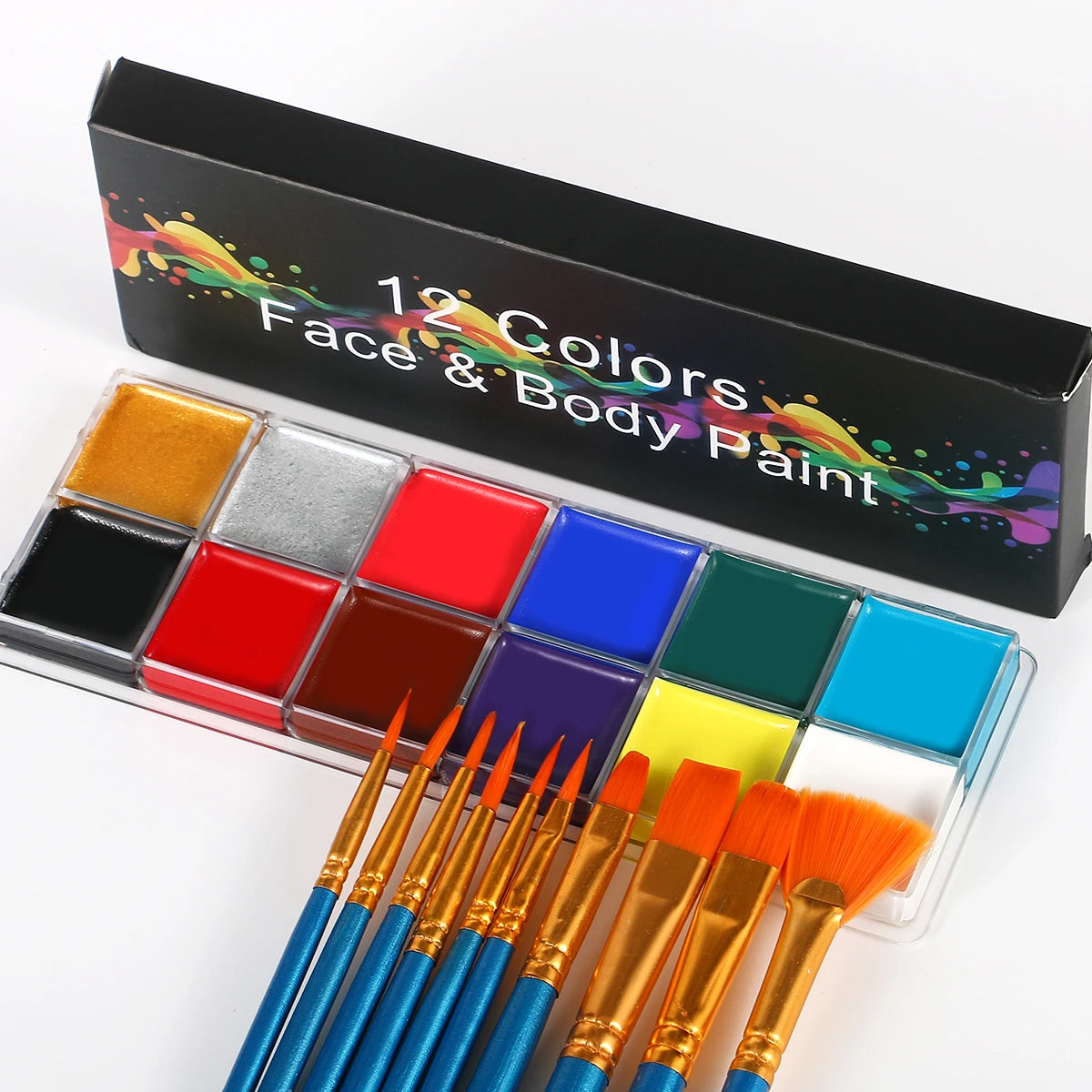12 Color Face Paint Body Paint Oil Painting Facial Paint Professional Pigment Palette In Party Makeup