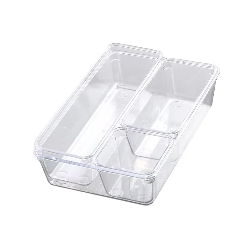 7/14 Pcs Drawer Organizers Set Clear Plastic Desk Dividers Bins Bedroom Dresser Office Storage Box for Makeup Jewelries Gadgets
