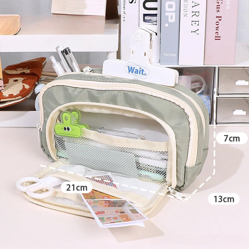 Large Capacity Minimalist Storage Bag Student Pencil Case Makeup Bag Storing Stationery Makeup Tools Digital Accessories