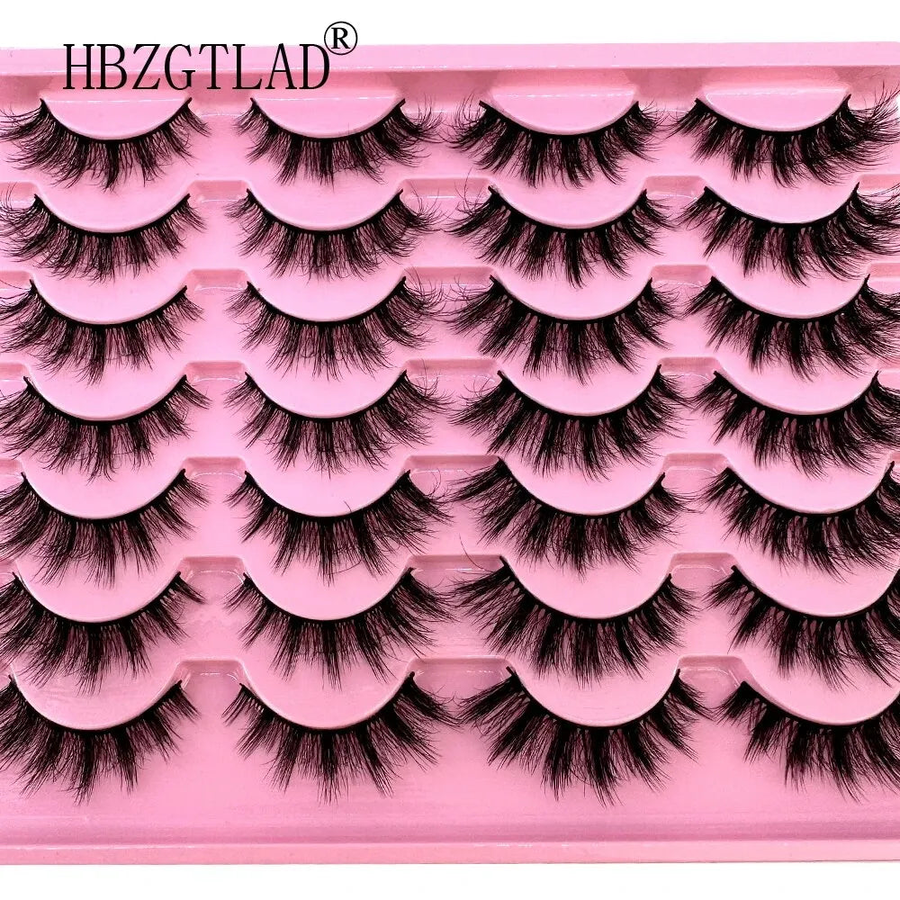 New 14Pairs 3D Faux Mink False Eyelashes Natural Messy EyeLashes Crisscross Wispy Fluffy Lashes Extension Makeup Fake Eyelashes