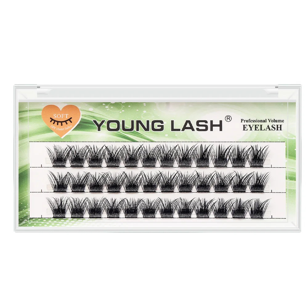 YOUNG LASH DIY Eyelashes Cluster Lashes Extensions C D Curl Premade Volume Fans Russian Fake Eyelashes Natural Makeup