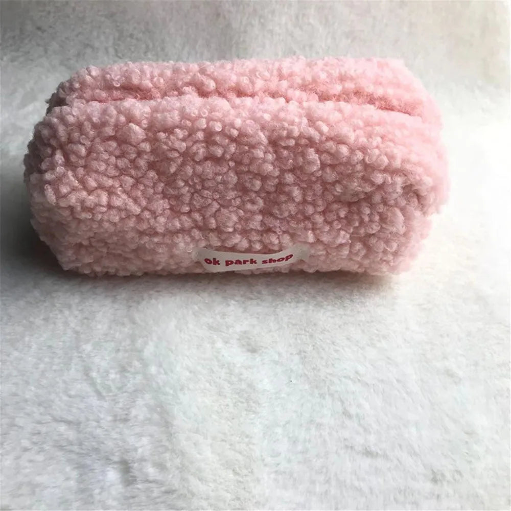 Plush Cosmetic Bag Women Girl Large Capacity Cute Stationery Travel Makeup Organizer Females Toiletry Storage Pouch