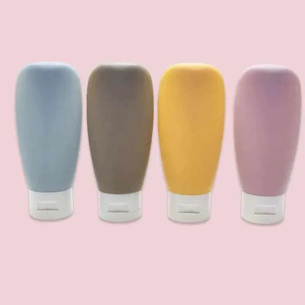 Empty bottles packaged in soft silicone squeeze tubes, refillable water bottles, available for bulk purchase