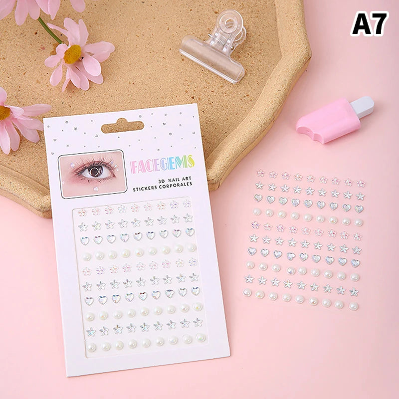 Makeup Diamond Eyes Face Festival DIY Body Crystal Gems Tattoo Adhesive Rhinestone Nail Art Decoration Acrylic Eyeshadow Sticker