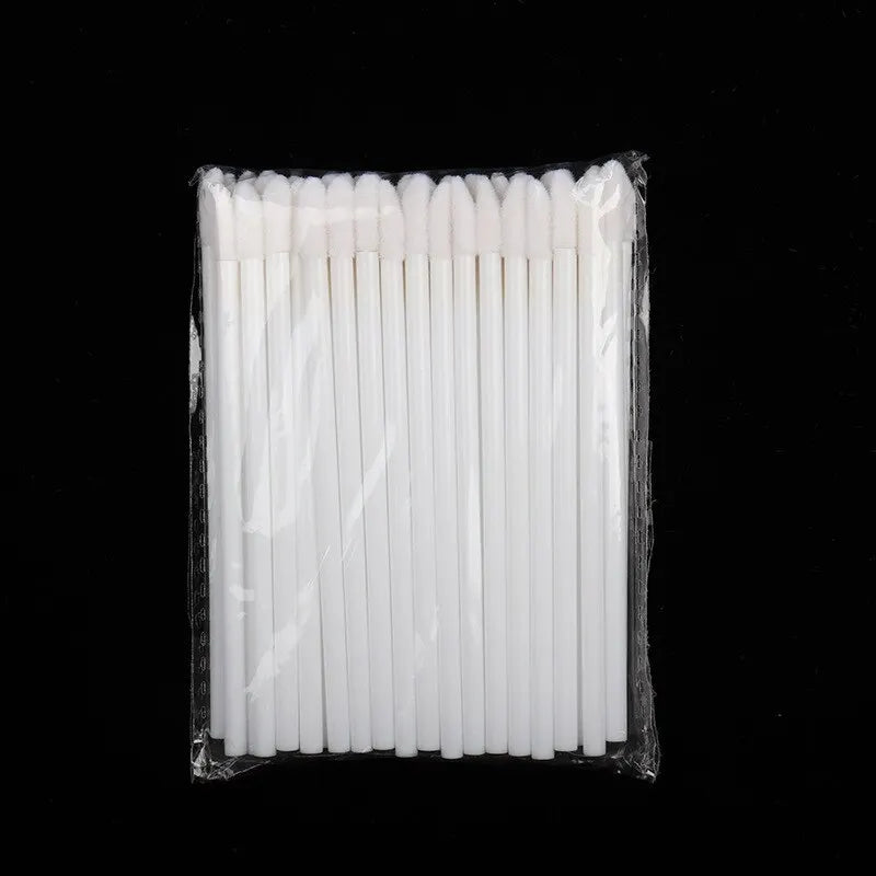 50 Pcs Disposable Lip Brush Makeup Tools Hollow Lip Wands Nylon Lip Gloss Stick Applicator Lipstick Wands Set Cosmetic Tools