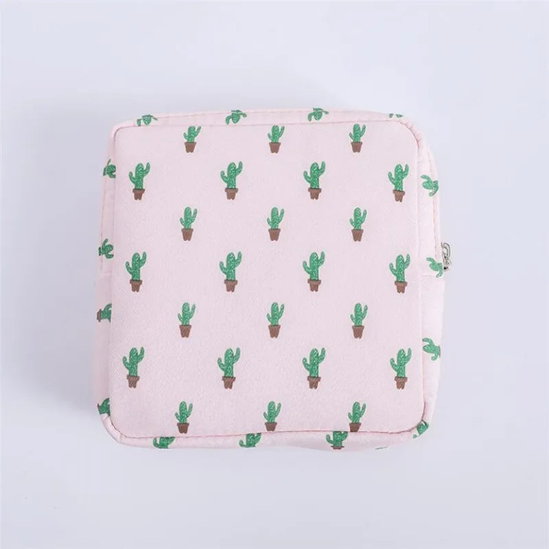 Women Sanitary Napkin Tampon Storage Bag Cute Sanitary Pad Pouches Portable Makeup Lipstick Key Earphone Data Cables Organizer