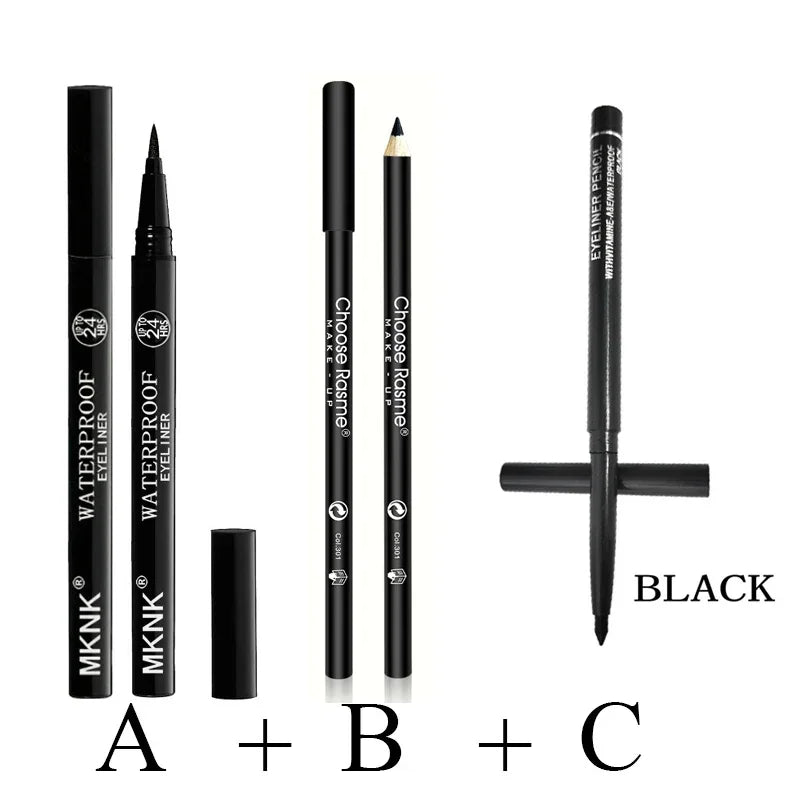 1/5/20pc Lasting Waterproof Liquid Eyeliner Non-fading Smooth Quick Drying Eyeliner Pencil No Ink Leakage Black Eye Liner Makeup