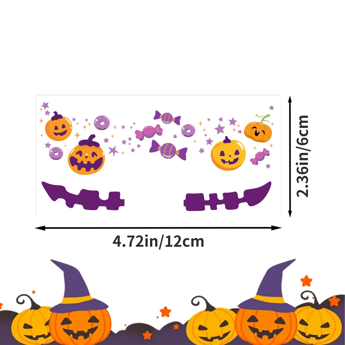 Halloween Blush Face Stickers, Waterproof & Easy to Remove, Cute Temporary Tattoos for Halloween Party Makeup Kit,8 sheets