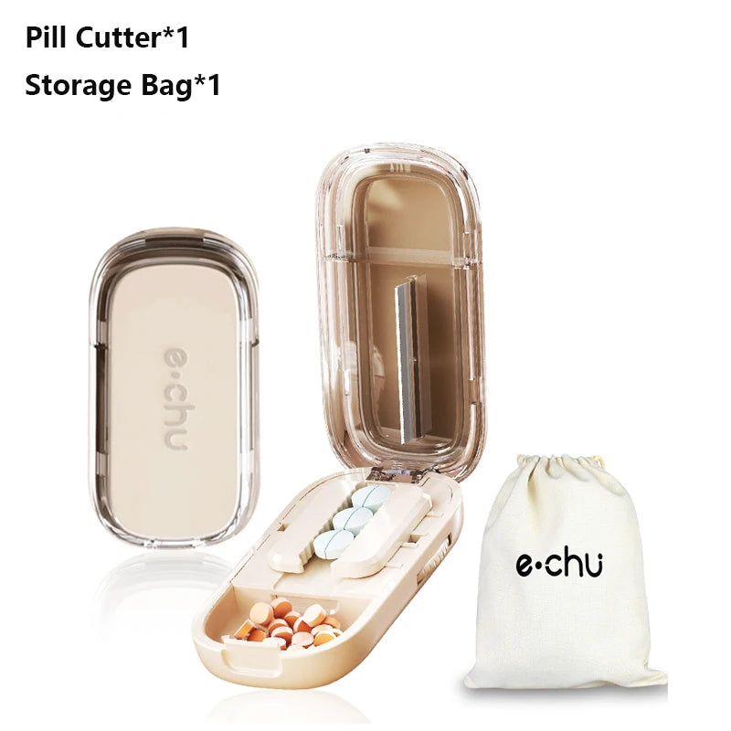 Sharp Pill Cutter Half Storage Compartment Box Splitter Divide Medicine Organizer Drug Slicer Medicine Tablet Storage Container