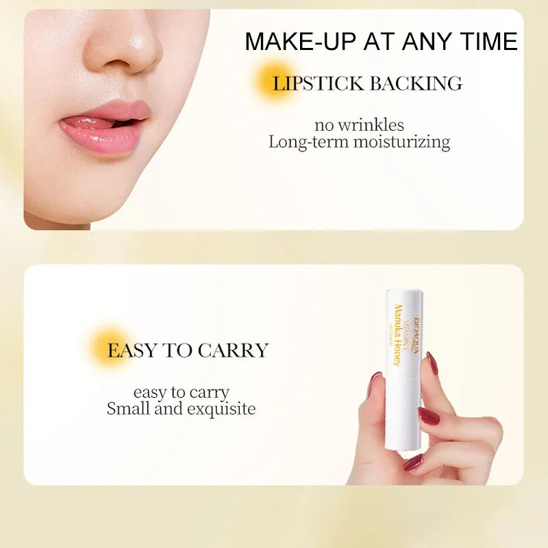 Vitamin E Honey Lip Balm Long-lasting Moisturizing Anti Cracking Nourishing Lipstick Smoothing Lip Lines Makeup Lip Care Product