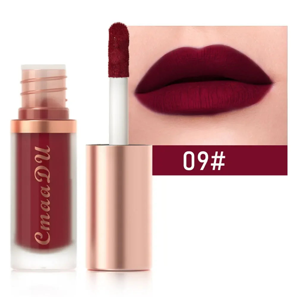 CmaaDu 12Color Long-Lasting Lip Sense Color Makeup Waterproof Lipsticks Matte Velvet Lip Gloss