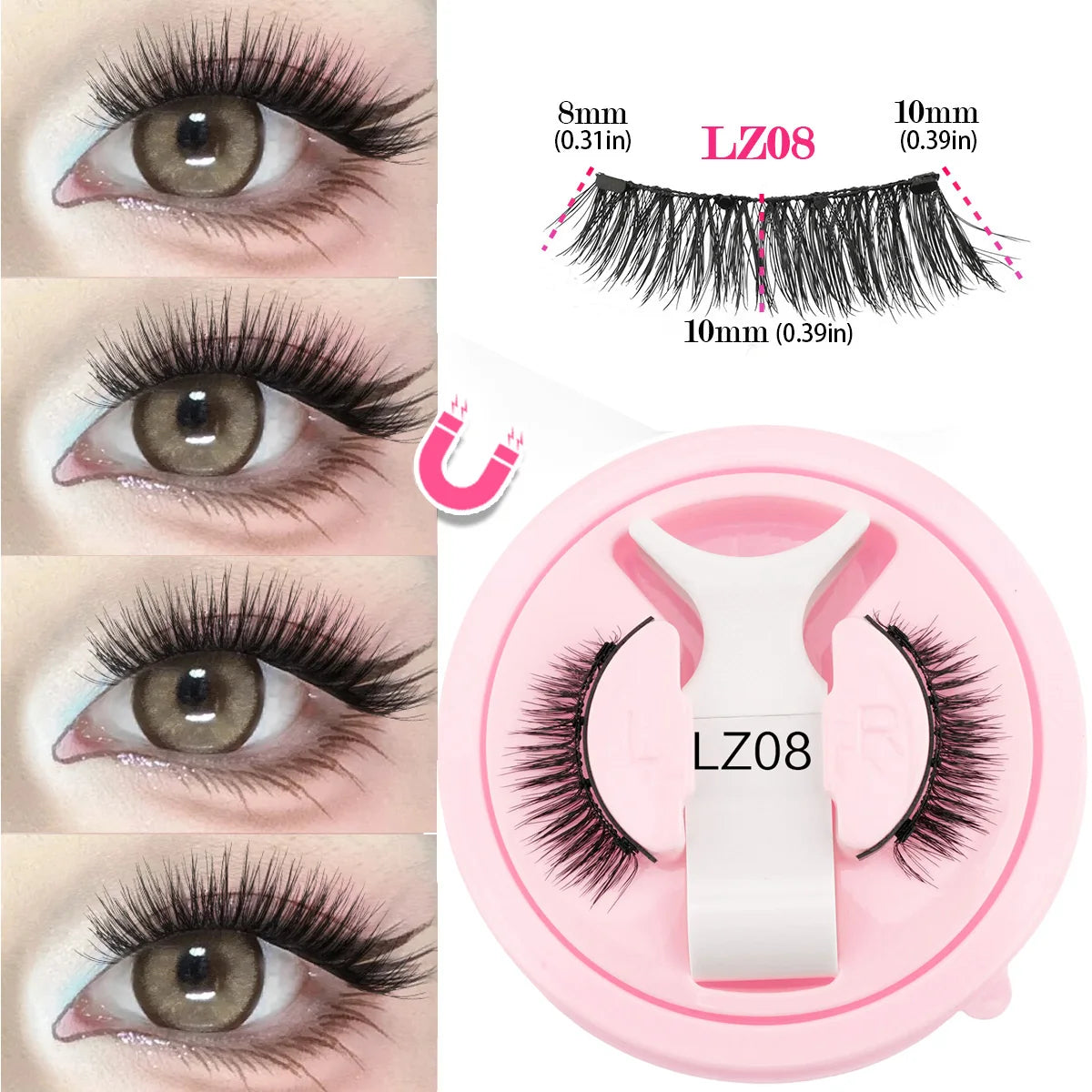 New Magnetic Eye Lashes With Winged Ends Soft Reusable Magnetic Lashes Natural Look 3D False Lashes Makeup With Magnet Tool