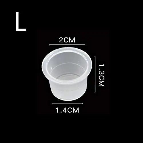1000 PCS Plastic Disposable Tattoo Ink Cups Pigment Clear Holder Container Cap Tattoo Accessory Permanent Makeup