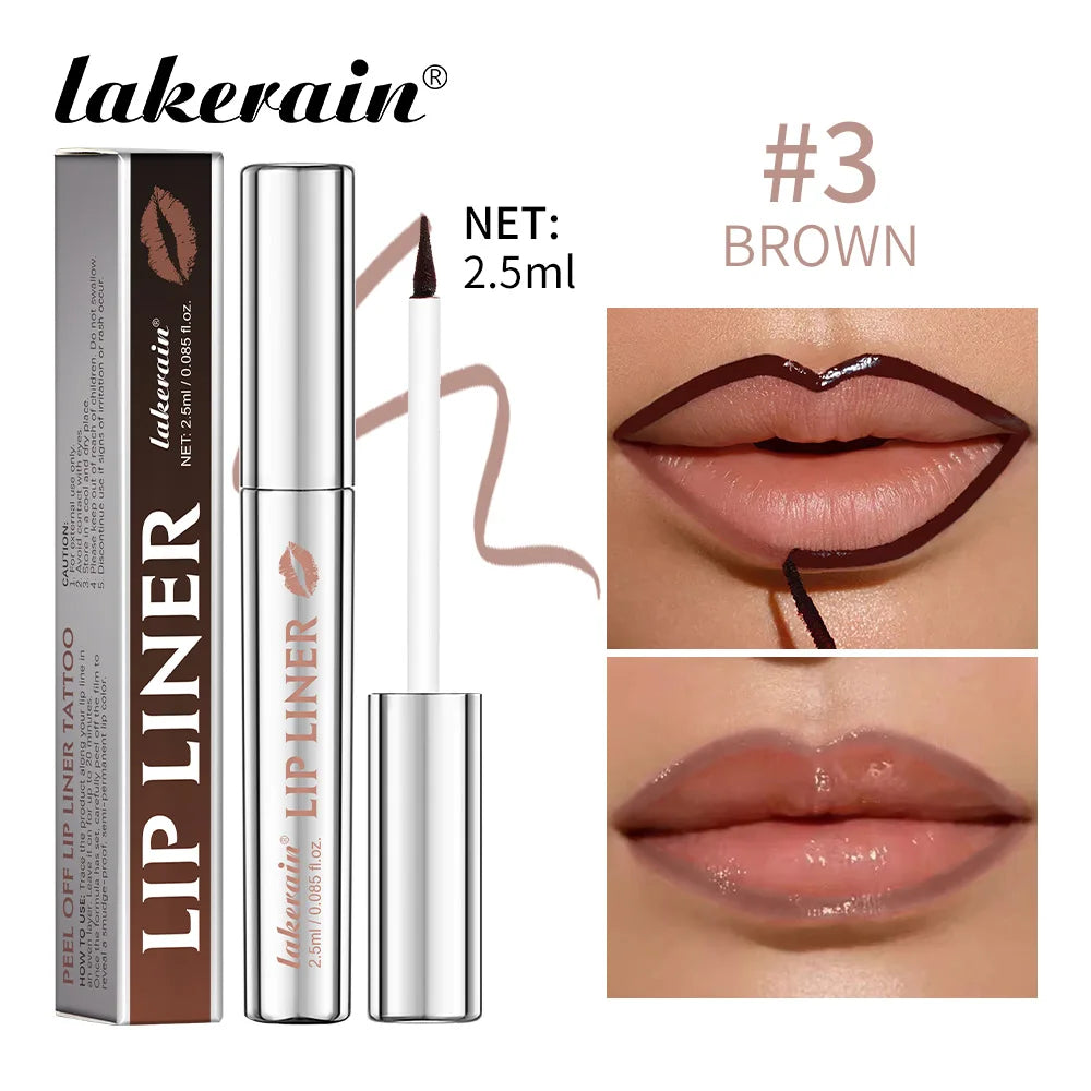 Lakerain Peel Off Lip Liner Waterproof Smudge-proof Lip Liner Long Lasting Color Non-fading Hydrate Nourish Lip Contour Makeup