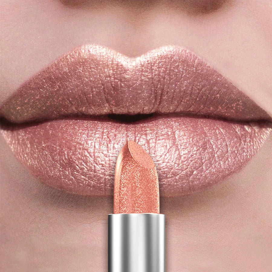 21Colors Bold & Intense Glitter Shiny Metallic Lipstick Pearlescent Lip Tint,Long Lasting Lip Senior Matte Lip Makeup Gifts for