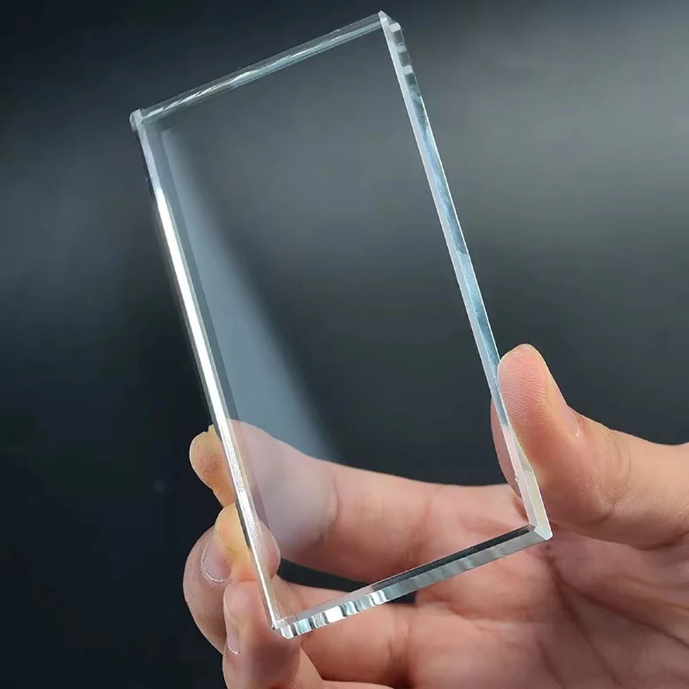 Eyelash Extension Pallet Crystal Glass U Curved/Straight Stand False Eyelashes Holder Transparent Glue Tray Beauty Makeup Tool