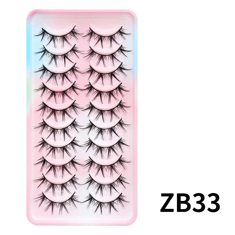 Natural Lashes 5/10 Pairs Eyelashes 3D Mink Lashes Manga Lashes Strip Lashes Band Soft Light False Eyelashes Makeup