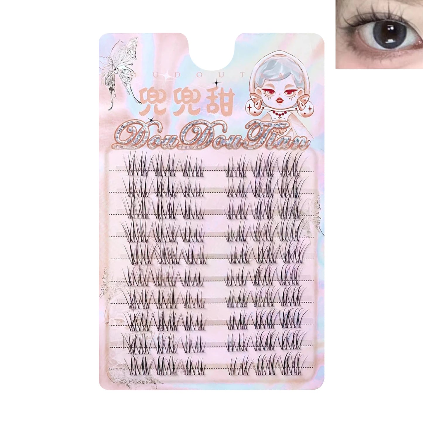 Little Devil false eyelash extenstions korean style Natural Wispy Lashes Individual clusters eyelashes For women makeup Salon