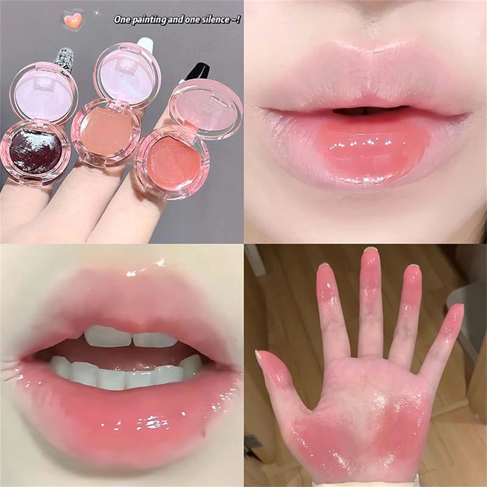 Kitten Ring Solid Lip Gloss–Natural Juicy Shine Moisturizing Tinted Lip Balm Plumping Lipstick Korean Makeup Waterlight Glossy