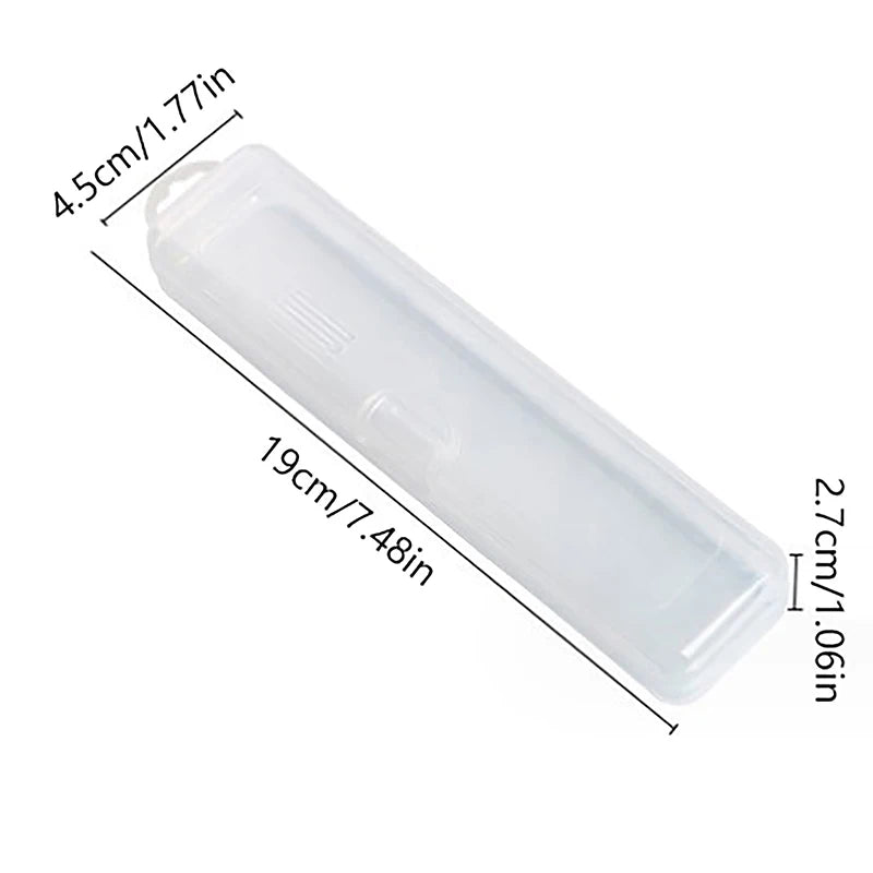 Portable Makeup Brush Organizer Eyebrow Pencil Tableware Chopsticks Transparent With Cover Storage Box Kitchen Accessories