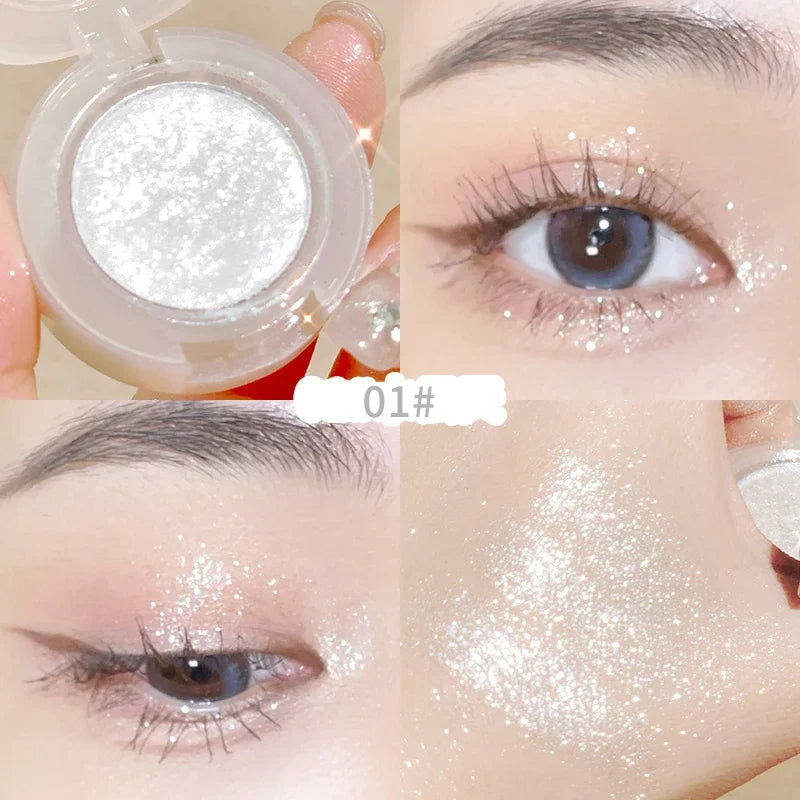 Diamond Highlighter Palette Gorgeous Glitter Eyeshadow Glossy Shiny Silkworm Shadow Shimmer Cowherd Weaver Girl Eyes Makeup