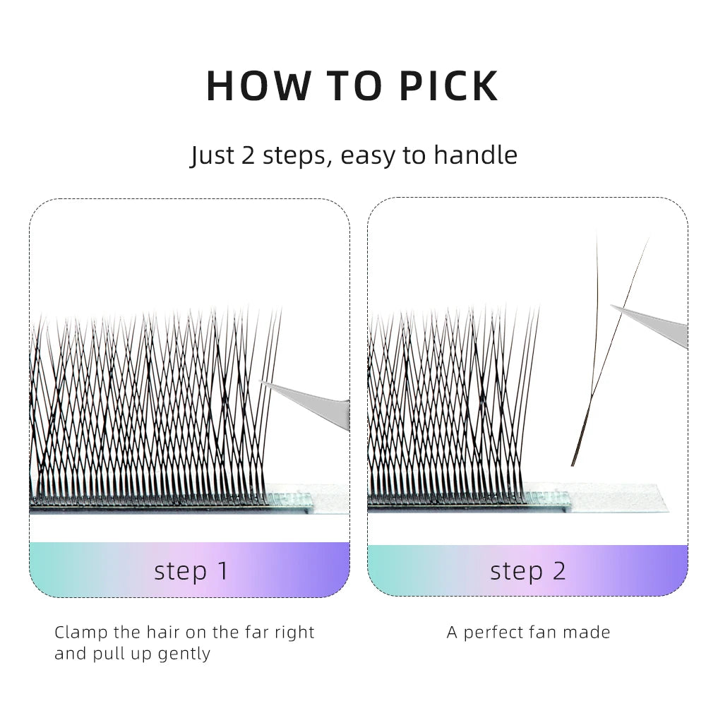 Yelix Single Tip 2D Y Shape Lashes Hand Woven Premium B C D L M Natural Eyelashes Extension Supplies Makeup Mesh Net Cross Lash