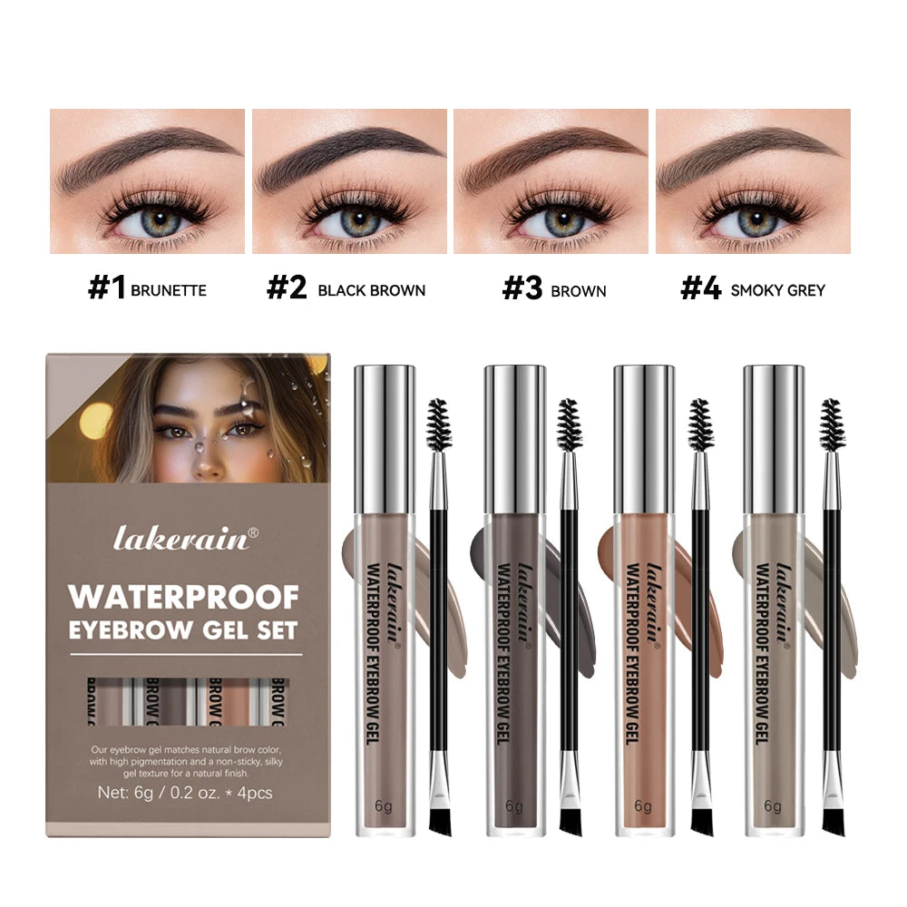 lakerain Long Lasting Waterproof Eyebrow Gel Highly Tinted Liquid Makeup Sweatproof Natural Finish Brown Black Cosmetics