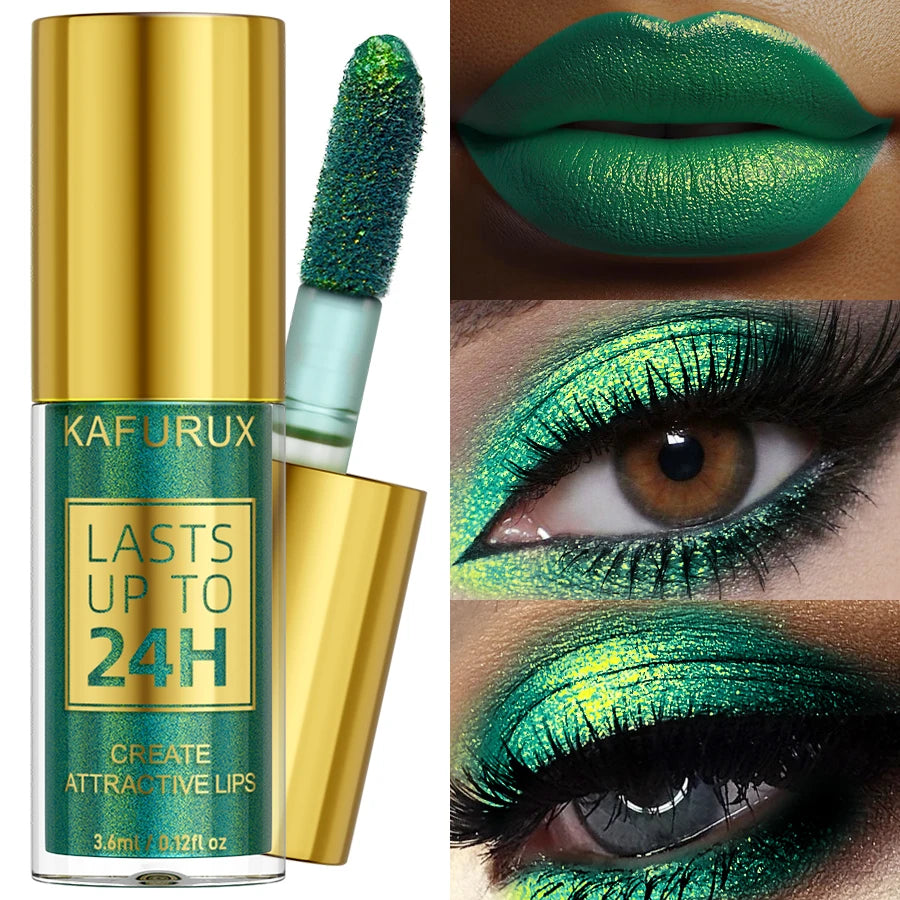 3 Colors Smoky Green Lipstick Pencil Stick Waterproof Pearlescent Metallic Glitter for Eye or Lip Makeup Tool Gifts Cosmetic