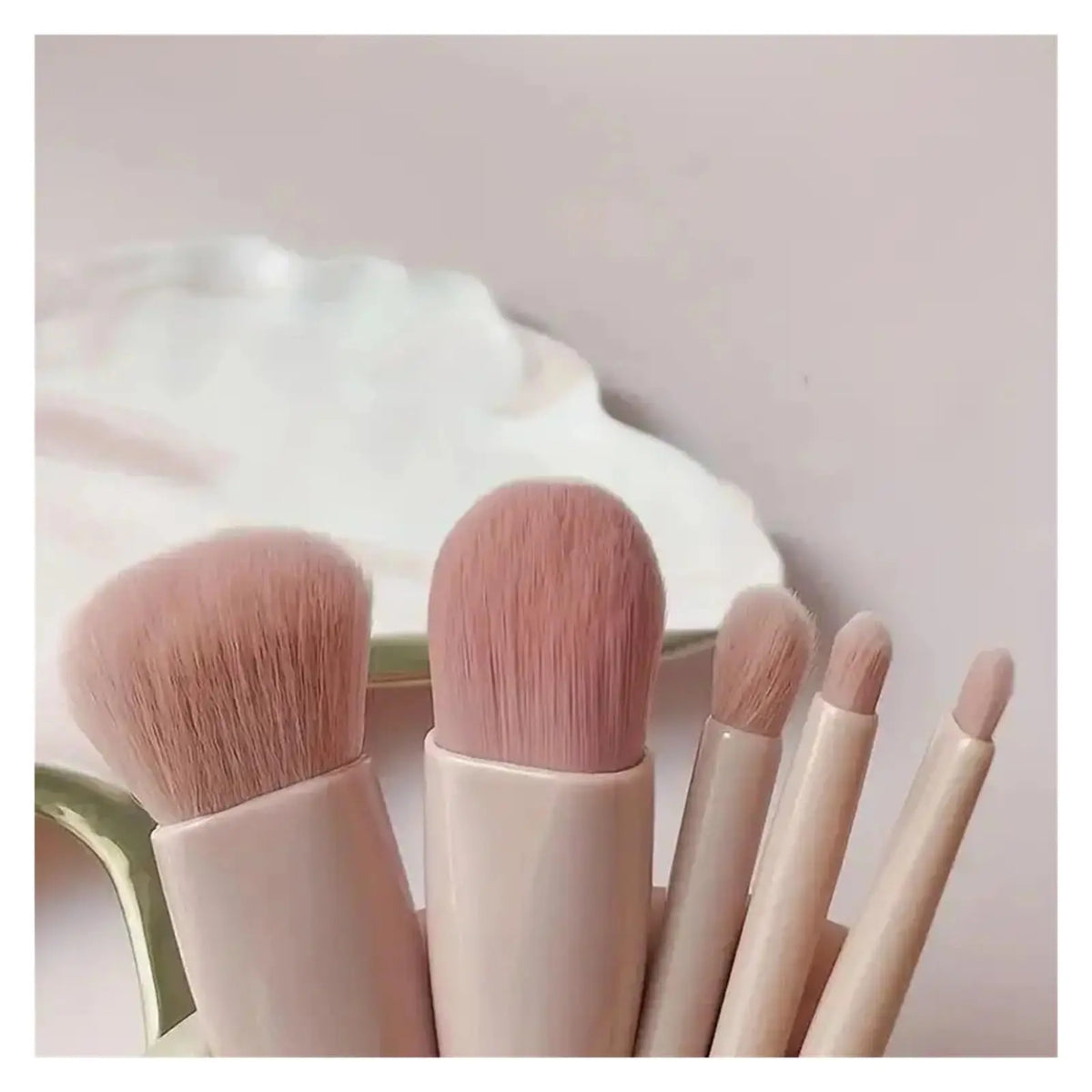 5pcs Travel Size Makeup Brushes Set Mini Makeup Brushes, Small Complete Function Cosmetic Brushes Kit With Case And Mirror