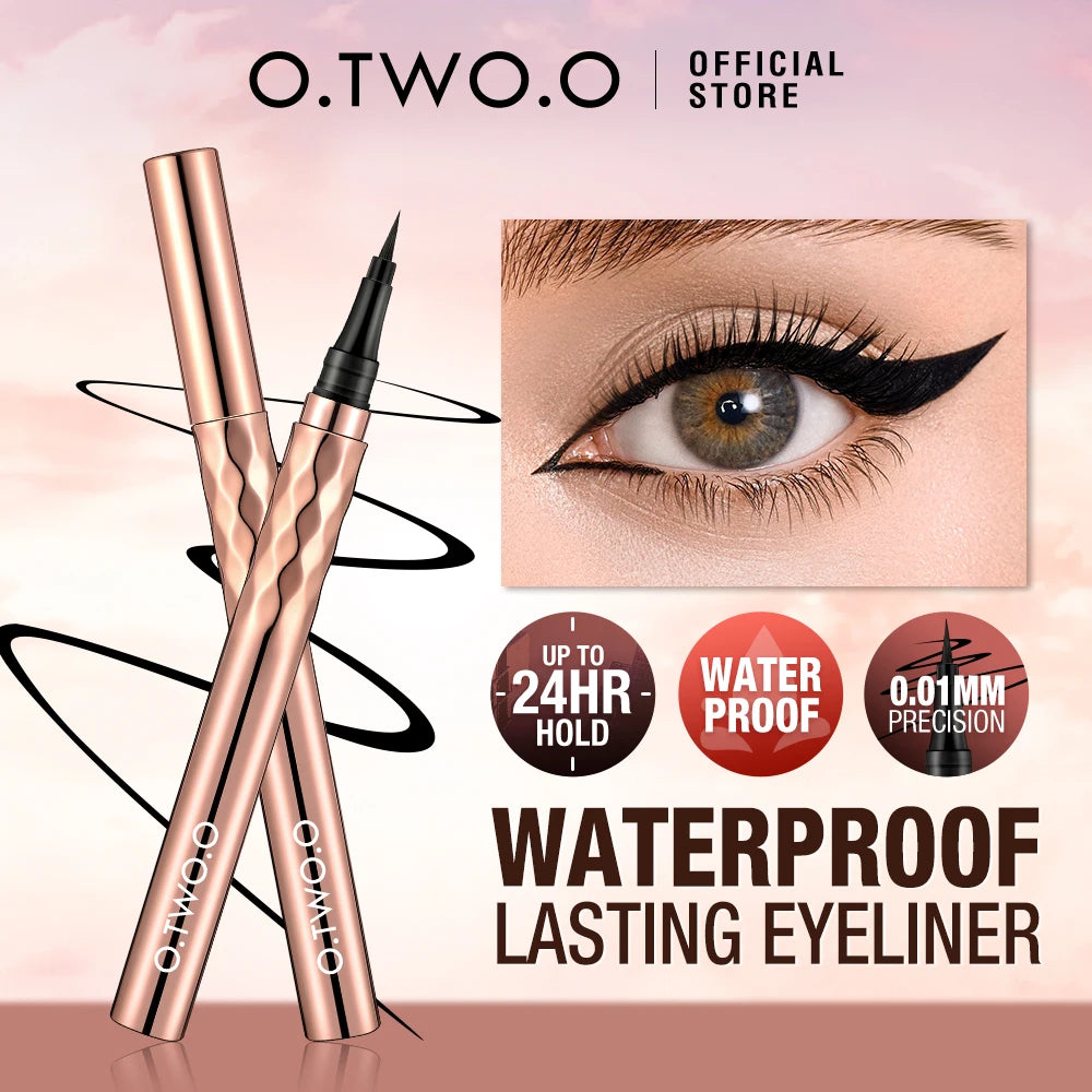 O.TWO.O Black Liquid Eyeliner Eye Make Up Super Waterproof Long Lasting Eye Liner Easy to Wear Eyes Makeup Cosmetics Tools