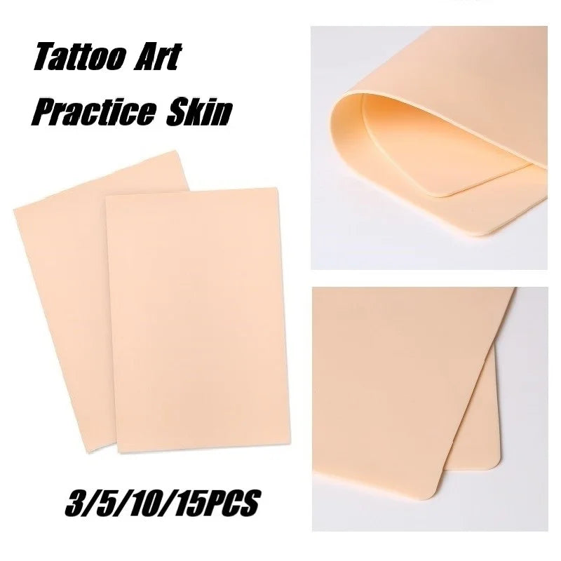3/5/10/15PCS Tattoo Blank Practice Skin Eyebrow Paint Double Side Synthetic Leather Pink Tattoo Beginner Fake Skin Exercise Tool