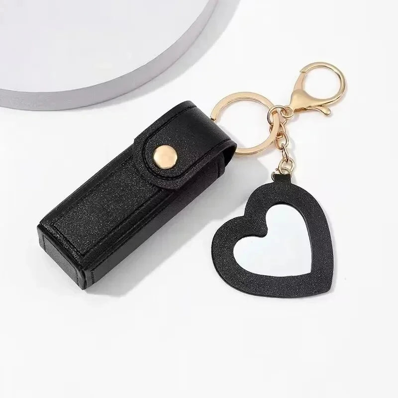 Portable Lipstick Mouth Red Envelope Gift Coin Purse Keychain Lipstick Mini Storage Bag Change Fashion Storage Box with Mirror